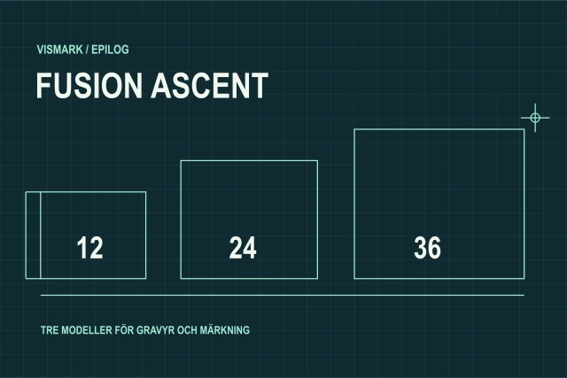 Teknisk redaktionell illustration med tre rektanglar märkta 12, 24 och 36 för Fusion Ascent
